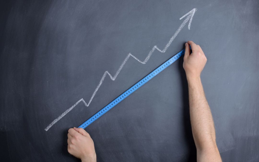 upward arrow to represent author book marketing