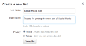 creating twitter lists
