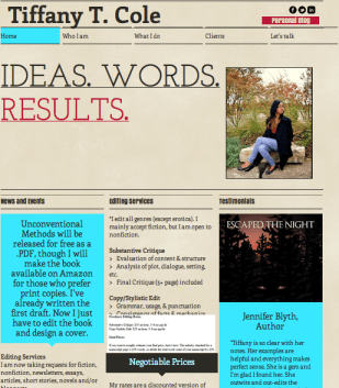 Tiffany T. Cole Website Layout Tiffany T. Cole Website Layout
